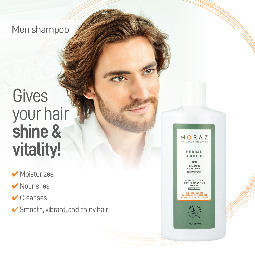 Men Herbal Fortifying Shampoo for Normal Hair Moraz Herbal Extracts